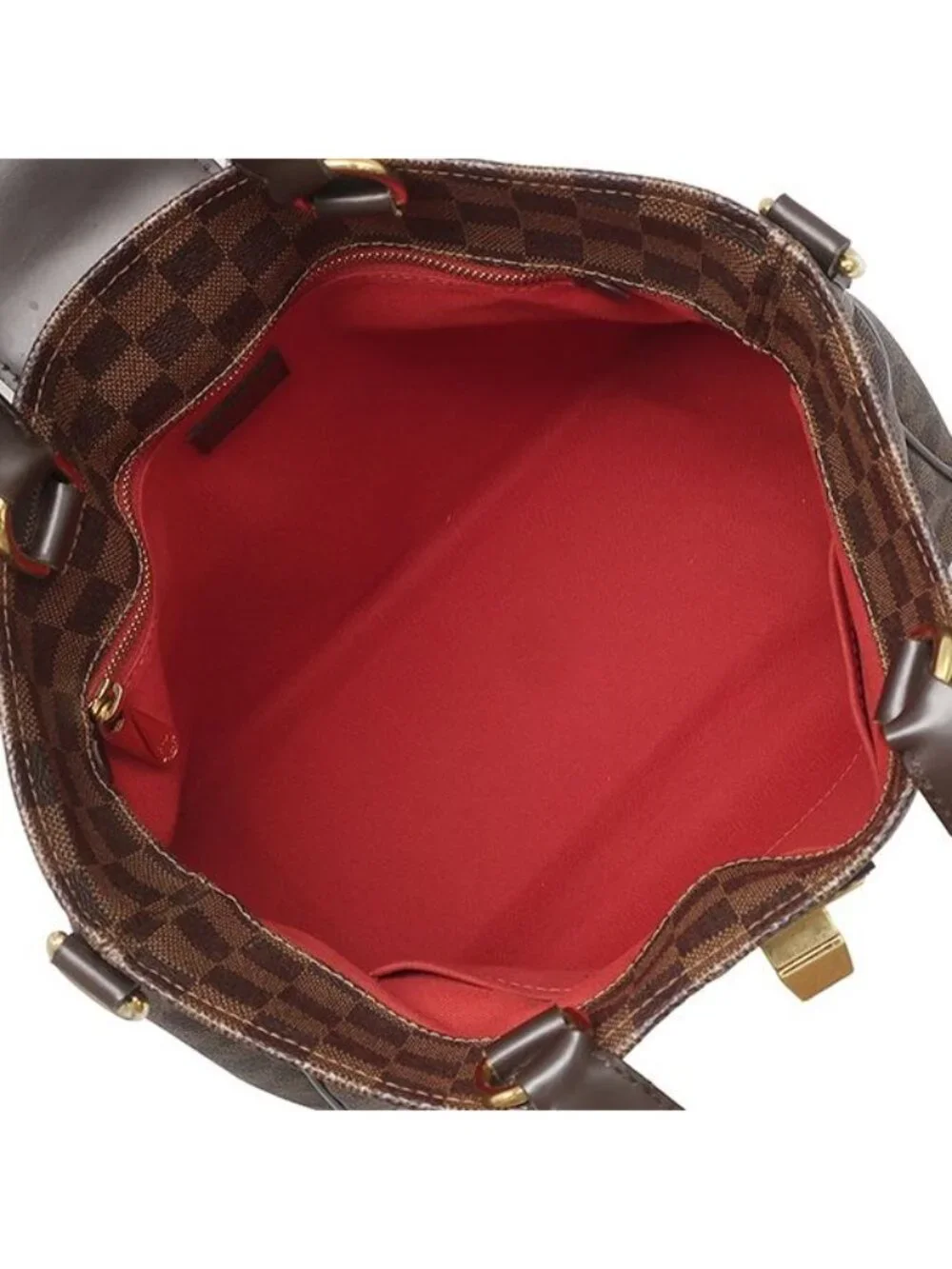 Louis Vuitton Bag Cabas Rosebery Damier Canvas Ebene Gold Shoulder Twist Lock